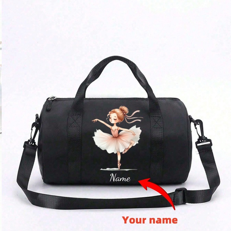 TEMU A Customized Personalized Name Luggage Bag Featuring A Beautiful Cartoon Ballet Print, Made From Material Suitable For Outdoor Travel. A