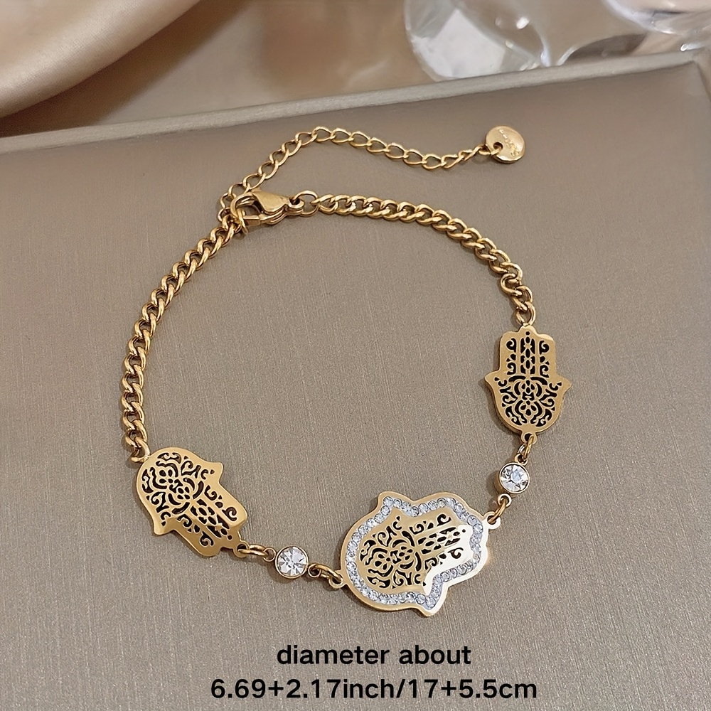 Golden Multiple Palms Charm Bangle Bracelet