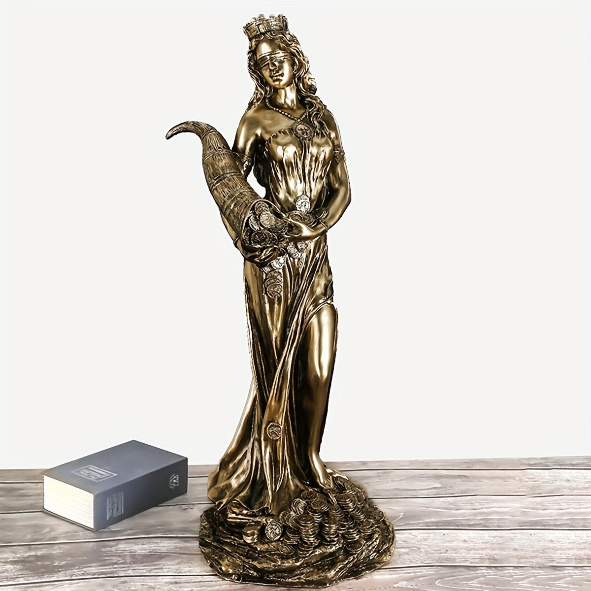 

Greek Goddess Of Wealth Statue - 8.5" Resin Sculpture For Prosperity & Good Fortune, Perfect For Home Office Decor