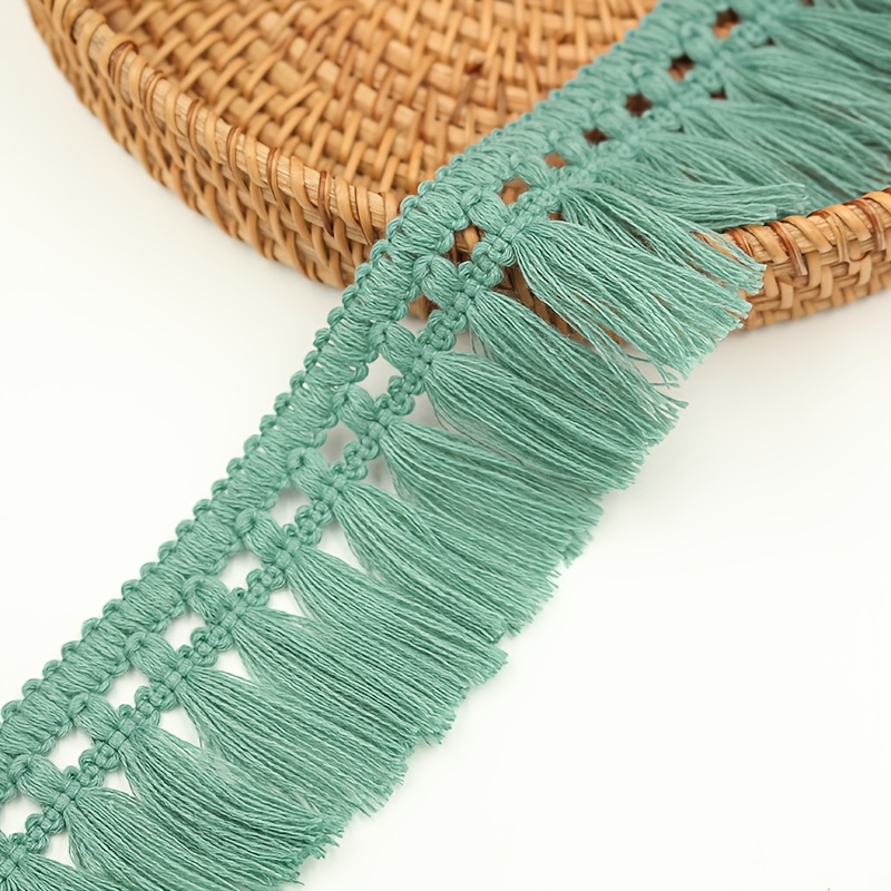 3 Yards 5cm Wide Checkered Tassel Lace Skirt Tablecloth Decoration Fringe Bag Hat Bedding Additions