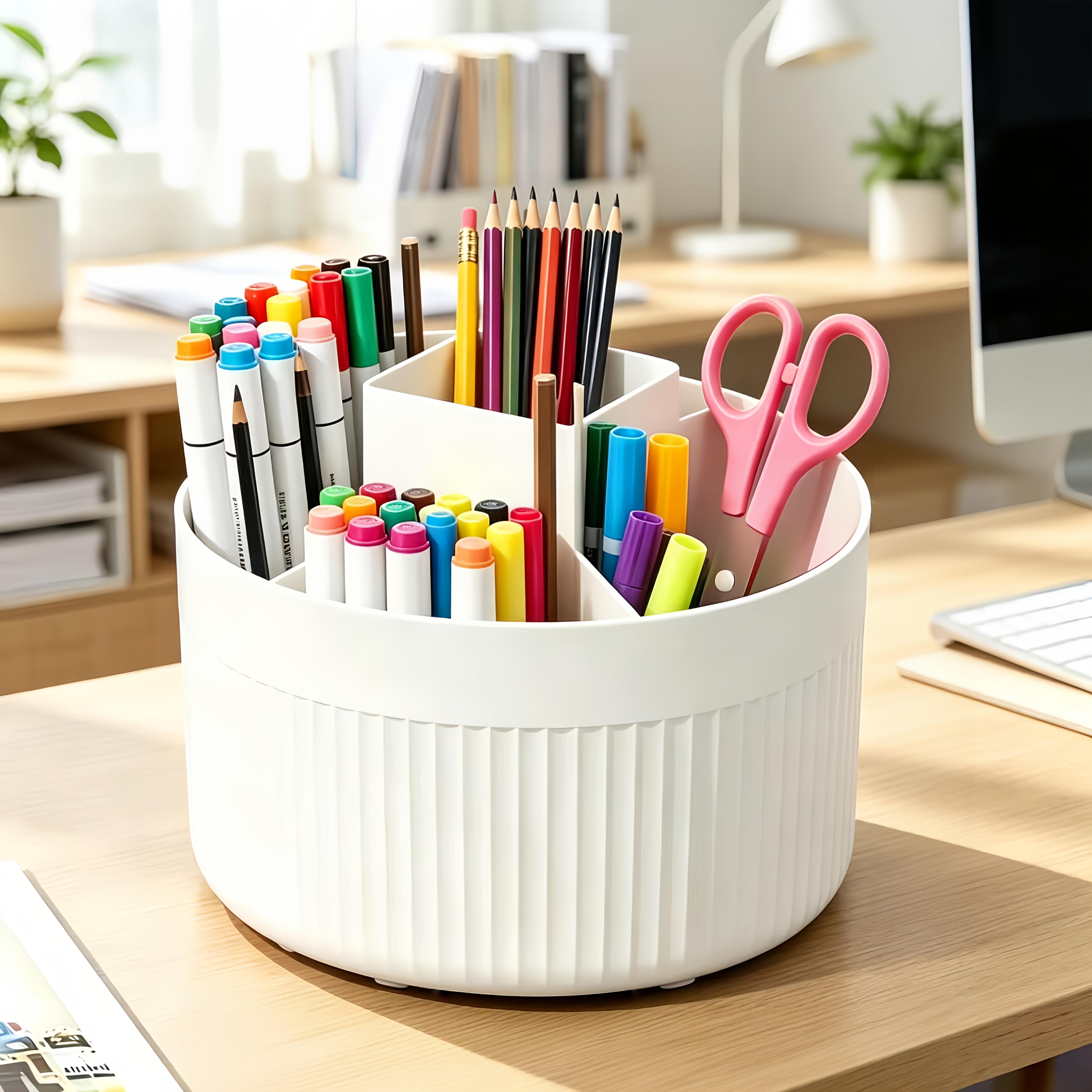 TEMU Large-capacity Pencil Storage Box, Pen Case, Colored Pencil And For Office Desktop Organization, Office Supplies, Storage, And Dividers