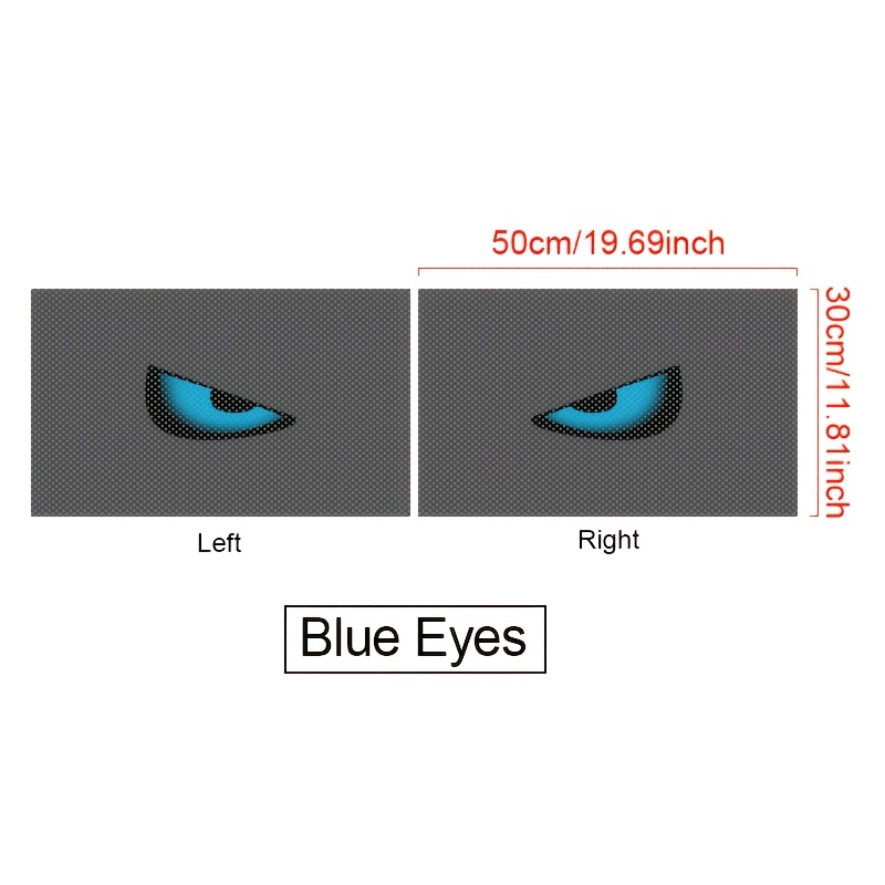 TEMU New Car Headlight Eye Sticker, Mesh Car Light Sticker, Universal Headlight Taillight Cover Sticker, Light-transmitting Perforated, Fashionable