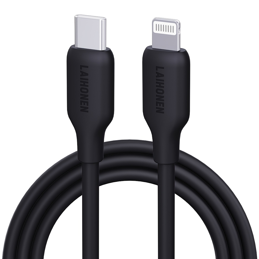 1pc For 6.6ft Iphone Fast Charging Cables, 27w With A , Compatible For Iphone 14 Pro/14/13 Pro/12 Pro Max/12 Mini/11 Pro/xs/xr/ipad (black)