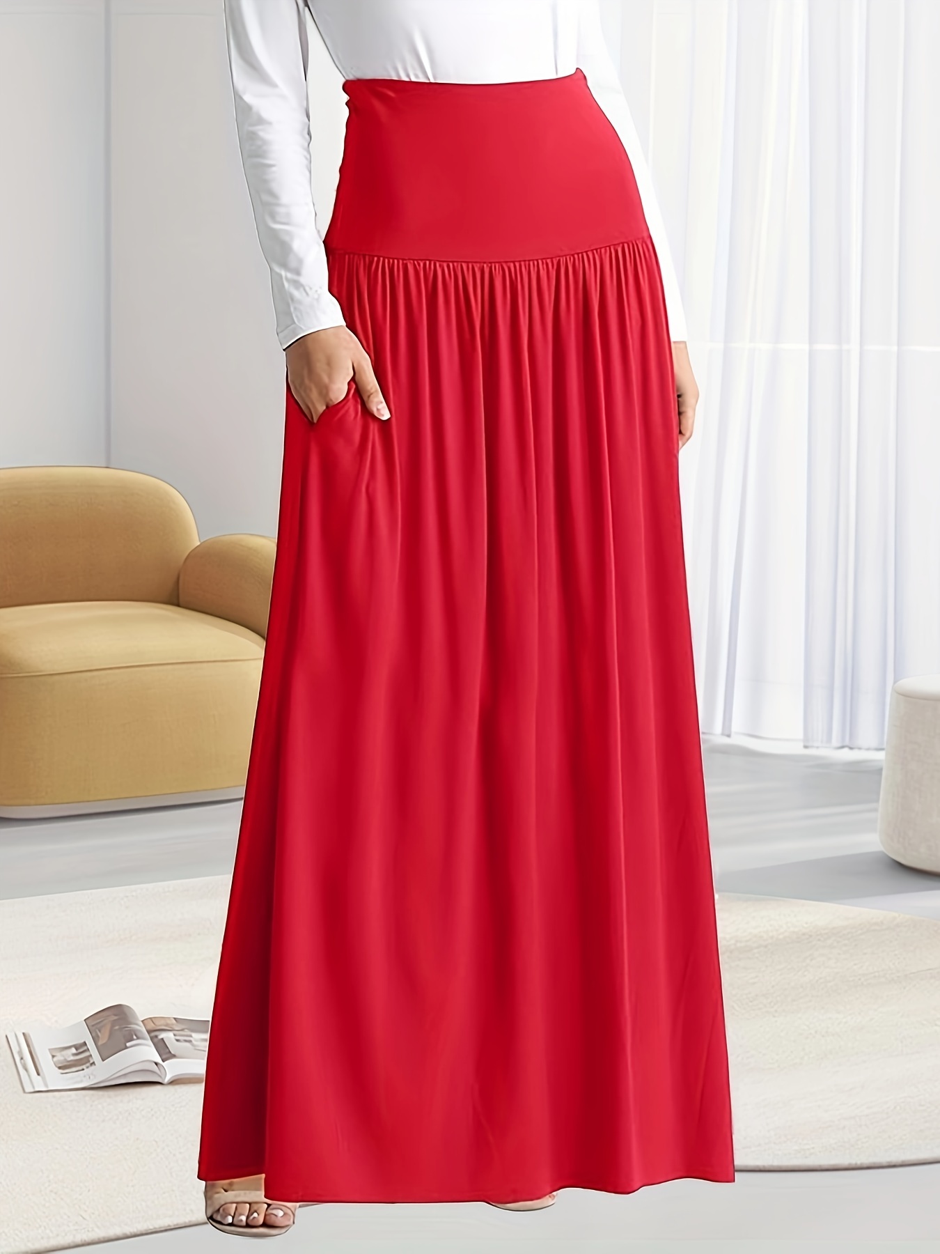 bohemian maxi summer chiffon skirt women 4439