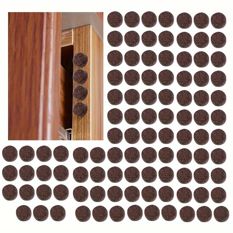 TEMU 100pcs Of Self-adhesive Anti-collision Felt Pads, Self-adhesive Protective Pads, Anti-collision Soundproof Pads, Brown, 5mm (0.2") Thick, Round 13mm (0.5")