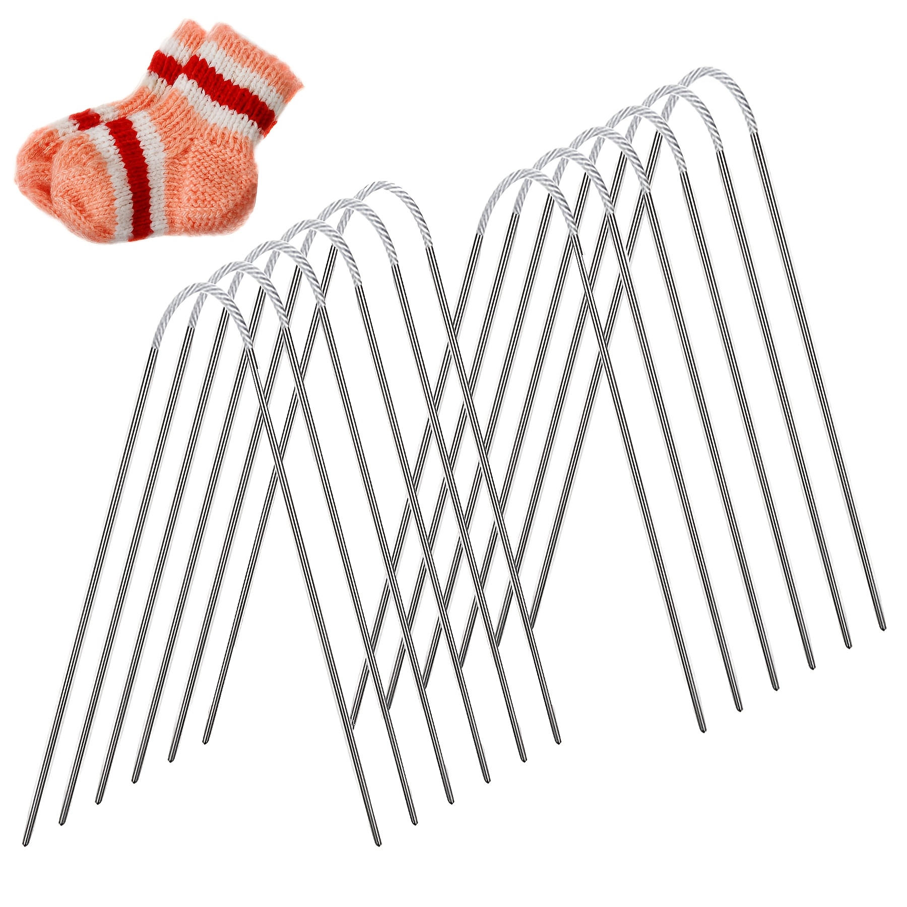 

12/15pcs Knitting Needles Set Double Pointed Stainless Steel Knitting Needles Flexible 2mm, 2.5mm, 3mm, 3.5mm, 4mm For Socks Hats Crochet Diy