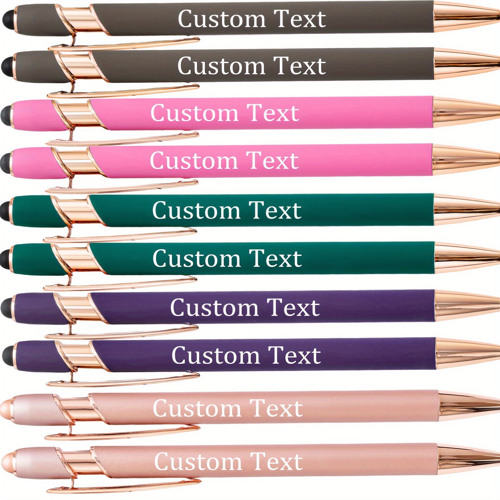 

Personalized Options | 48/32/24/16/8 Standard Signs And Names Colorful Metal Ballpoint Pen With Pocket Clip, Medium Size Retractable Tip - Use