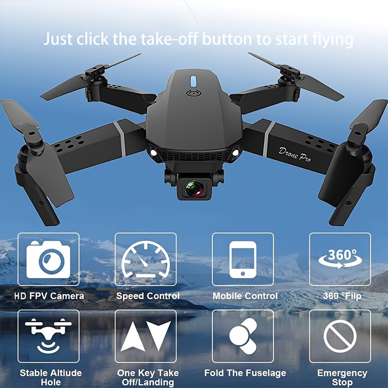 Drone avec caméra 4K, drone double caméra suivi de vol, capteur de gravité,  geste, photo, maintien d'altitude, mode 'headless', quadrirotor