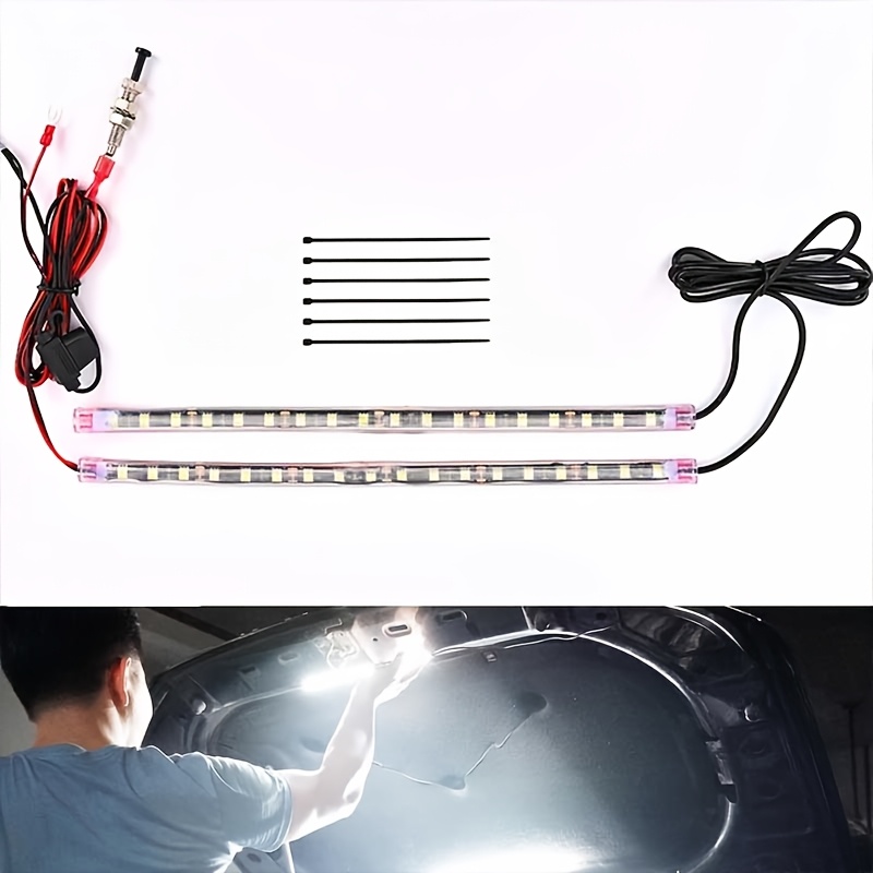 TEMU 2 Sets Under Hood Light Strip 42led Work Light With On Off Engine Compartment Repair Light White 12 Volt For Car Truck Suv, Without Battery