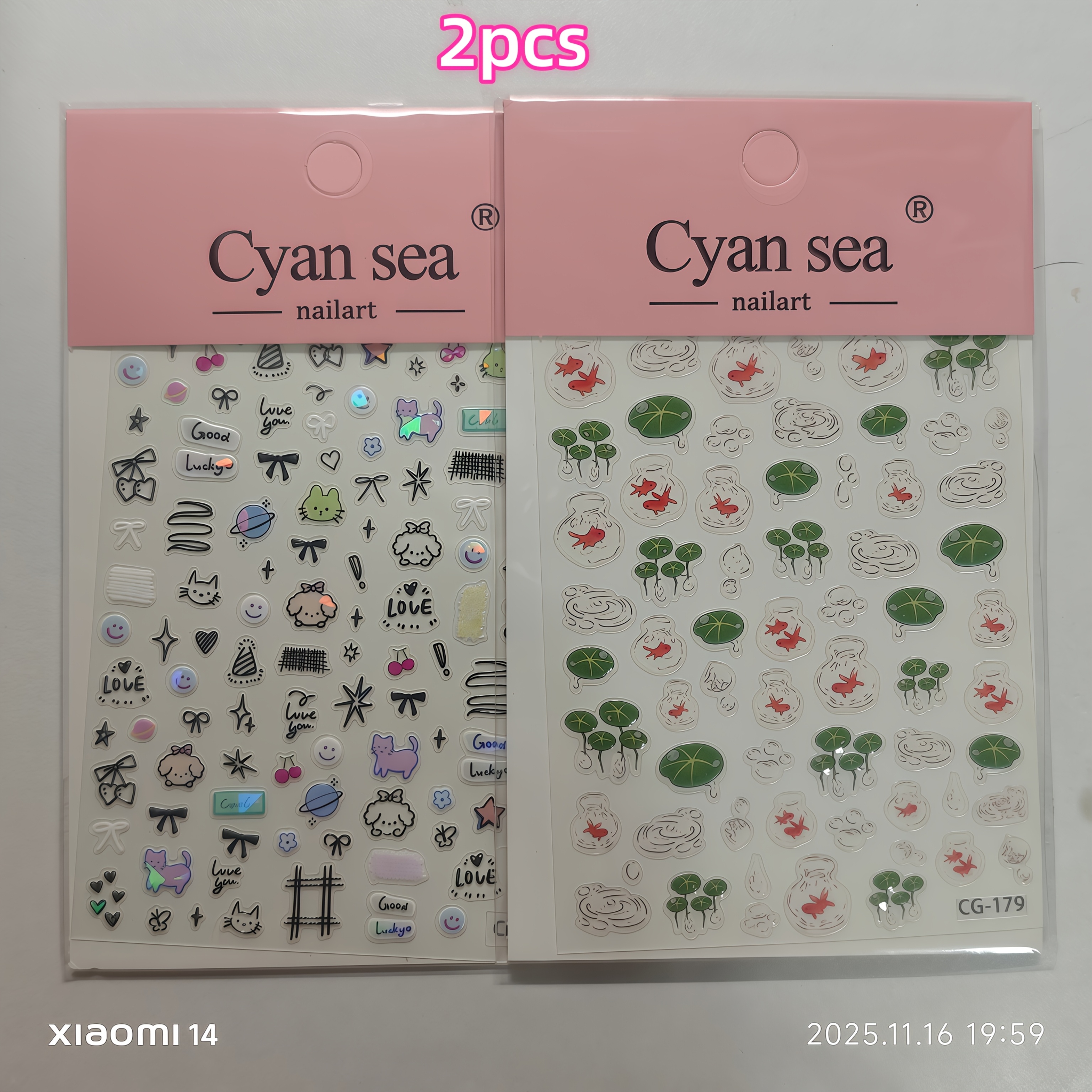 Image of 2pcs For Lotus & Koi Fish Jelly Nail Sticker – 3d | Asian Aesthetic Decal For Phone Case, For Ipad & Journal | Cultural Diy (2025 New)