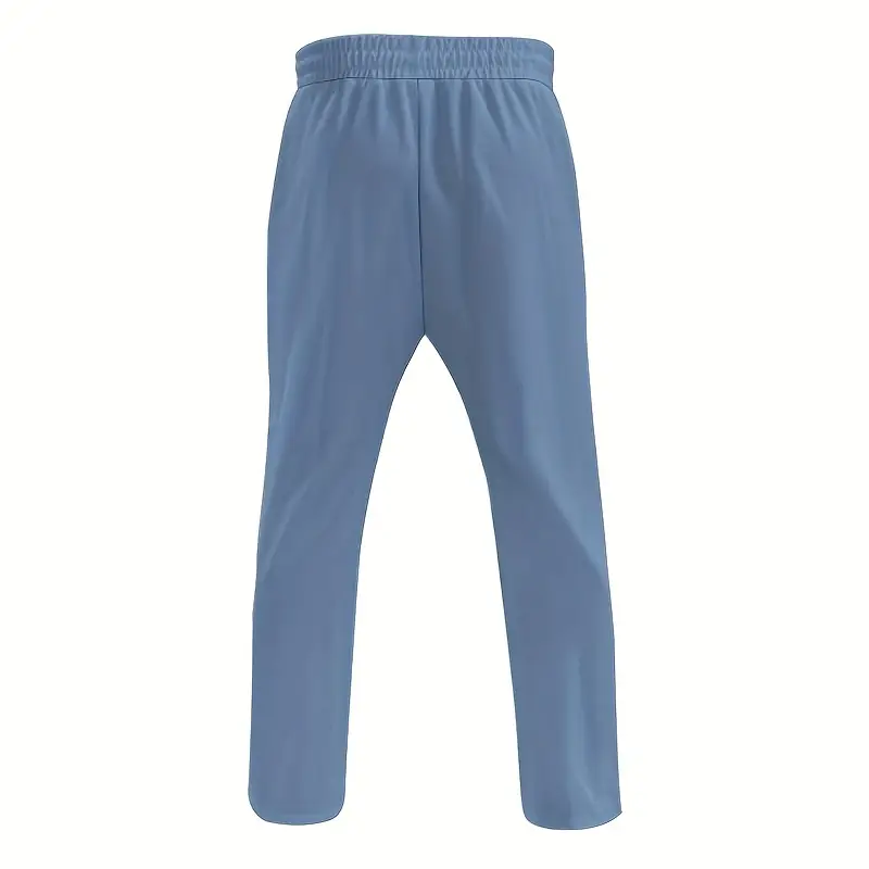 2025 autumn light blue striped pattern mens casual sportswear set fashionable simple half zip crew neck pullover long sleeve t shirt pants for daily wear exercise mens clothes men clothes men outfit sets airport outfit for men mens xmas outfits clothes for men Product details 5