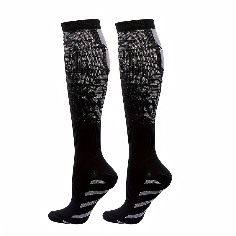 TEMU 1 Par Calcetines de Compresión Mujer Hombre Dama Mejor Medias Largas Soporte Calcetines para Viajes en Avión Atletismo Running Ciclismo