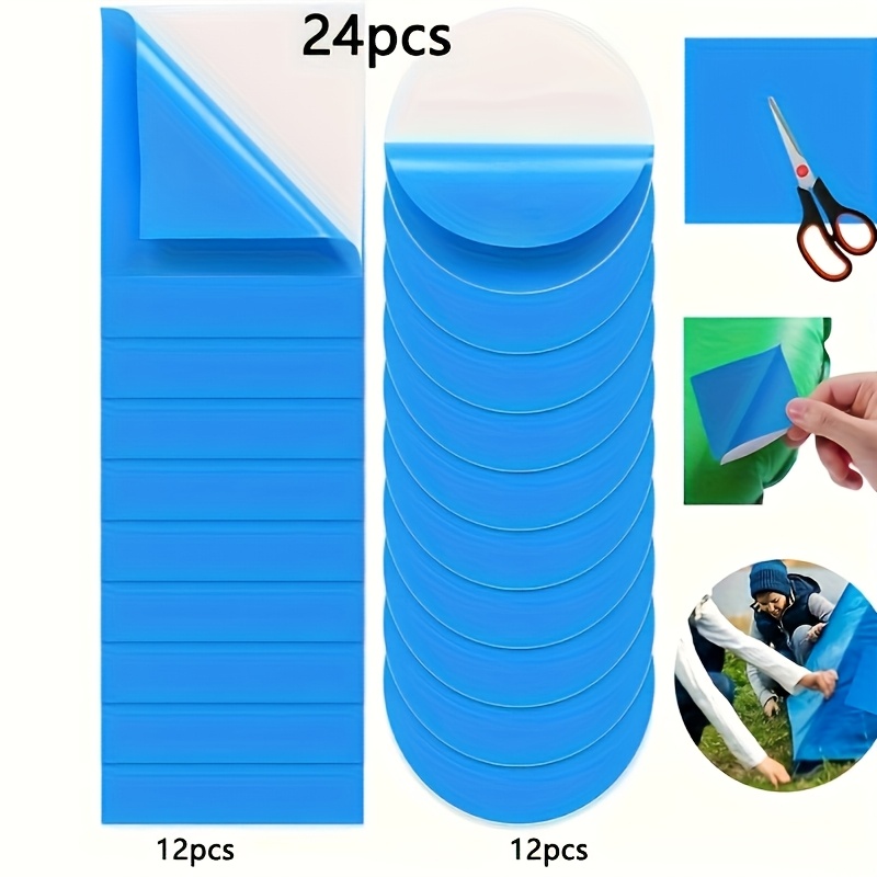 E-shop 24 Stück selbstklebende Pool-Reparaturflicken, PVC-Material Unterwasser-Reparaturset, einfach zu installieren, starke Haftung. Geeignet für