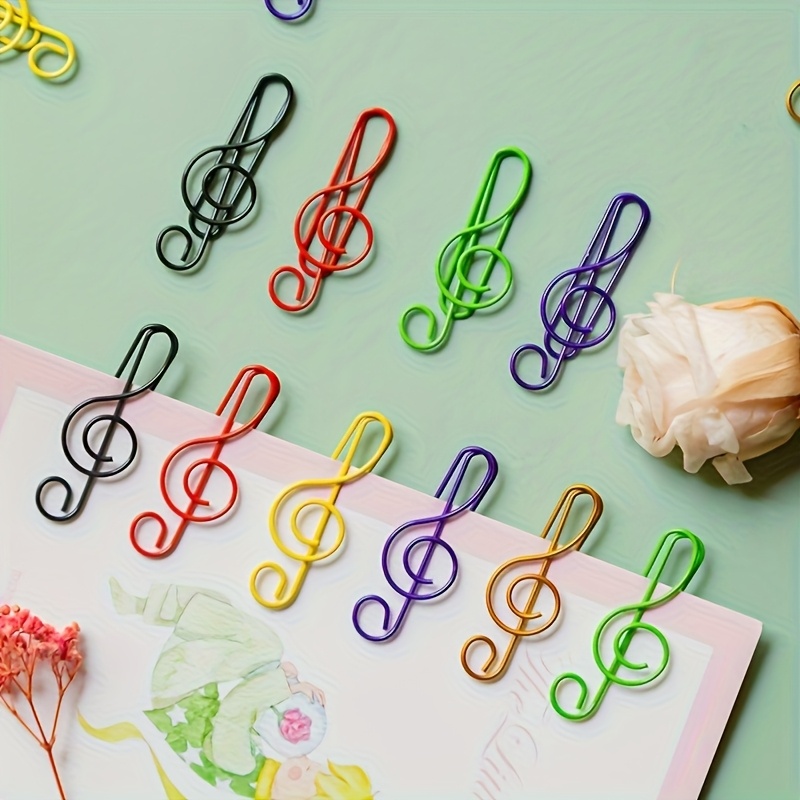 10pcs colorful music note shaped paper clips file organizer clips assorted colors