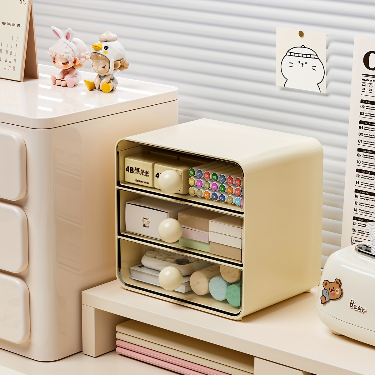a desktop drawer style storage box three   thick transparent plastic multifunctional storage box suitable for organizing cosmetics office supplies and   used on a vanity or desk   back to school supplies storage and   a great birthday or christmas gift for her him desk drawer organizer for home storage Product details 1