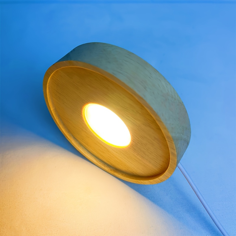 TEMU Base de luz nocturna LED de madera con opciones de color, iluminación festiva para el hogar, adecuada para acuarios, decoración de escritorio,
