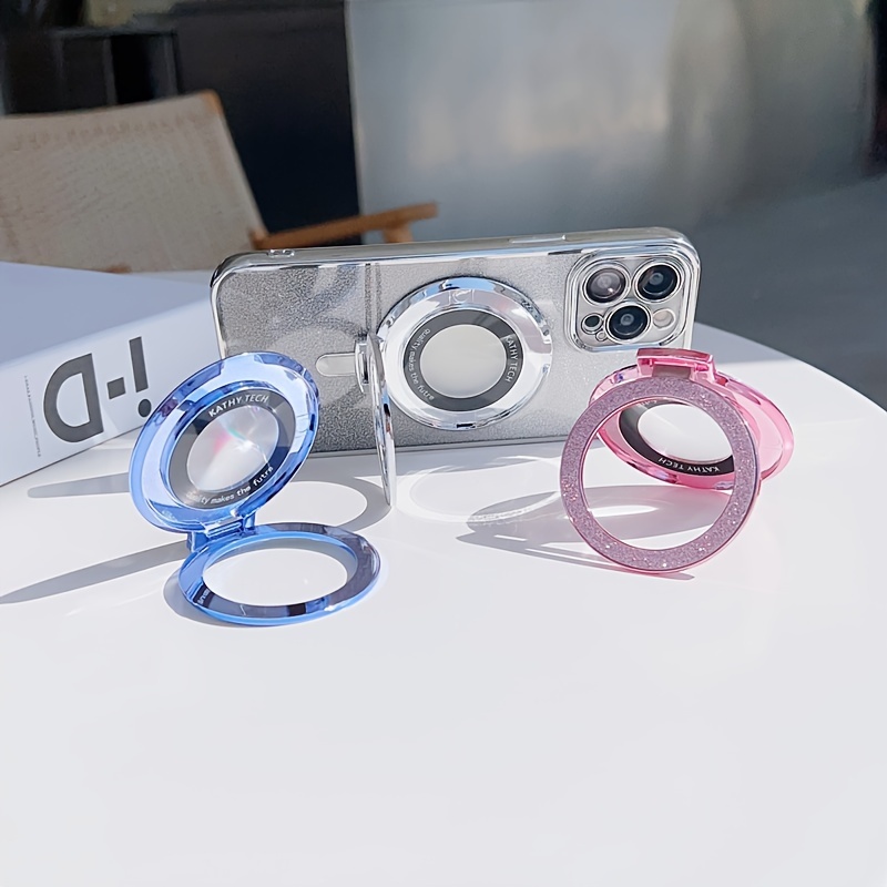 

Glitter Magenetic Finger Ring Phone Holder, Suitable For Iphone And Samsung Phones