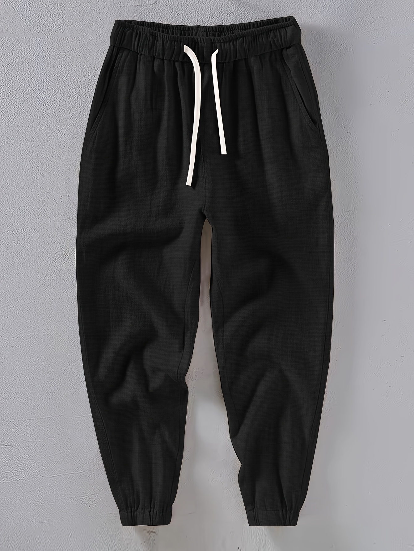 Men's Casual Linen Joggers - Breathable, Comfort Fit with Pockets for All Seasons