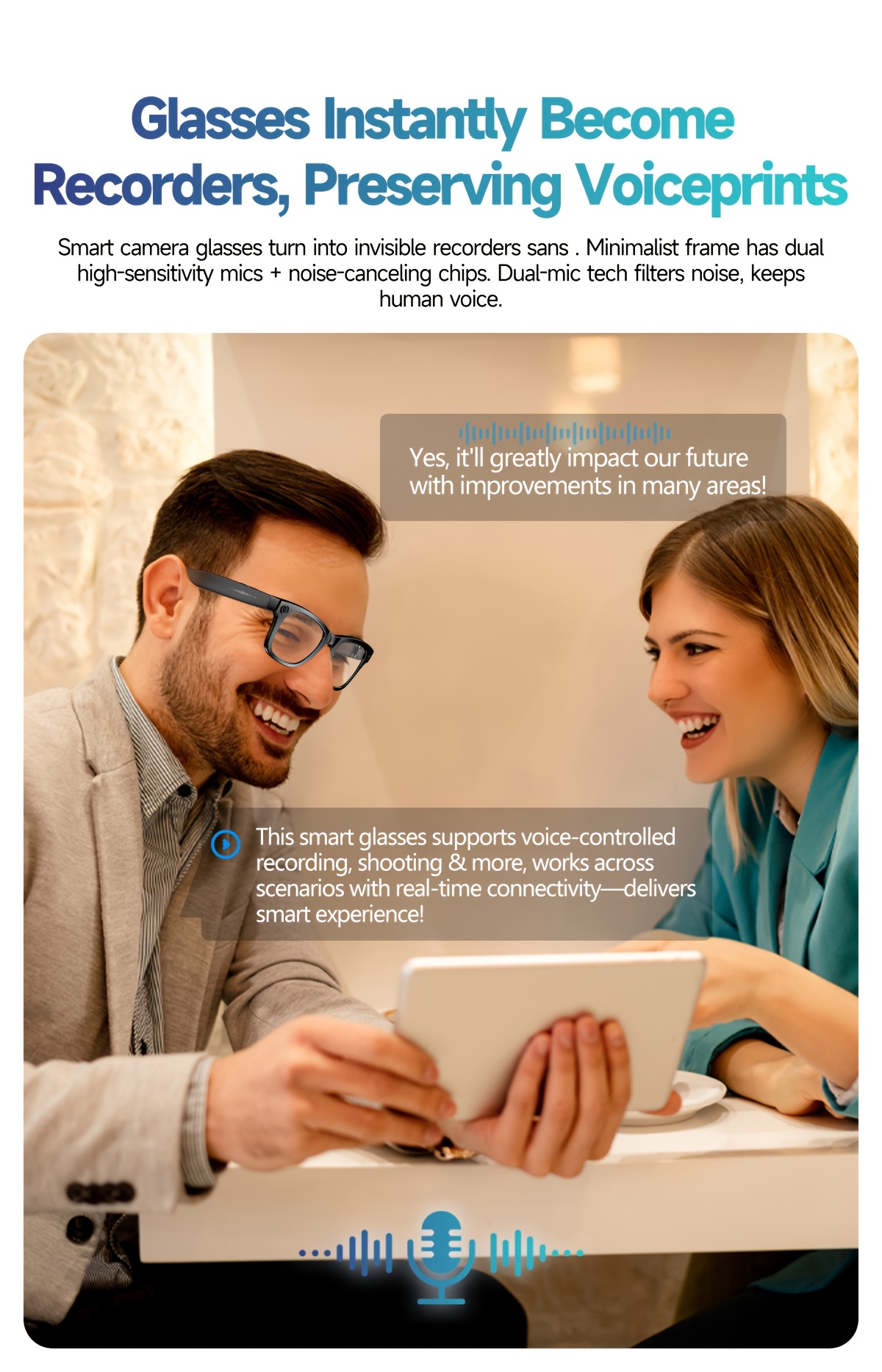 translating   8mp hd camera wireless calling music   wi fi transfer hd recording photo recognition swipe   dual mic noise reduction anti shake shooting   interpolated photos magnetic charging Product details 7