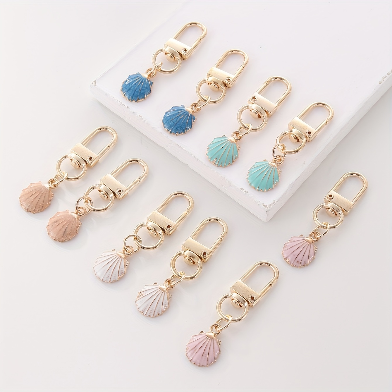 Cartoon Seashell Charm Keychains Alloy Carabiner - Temu