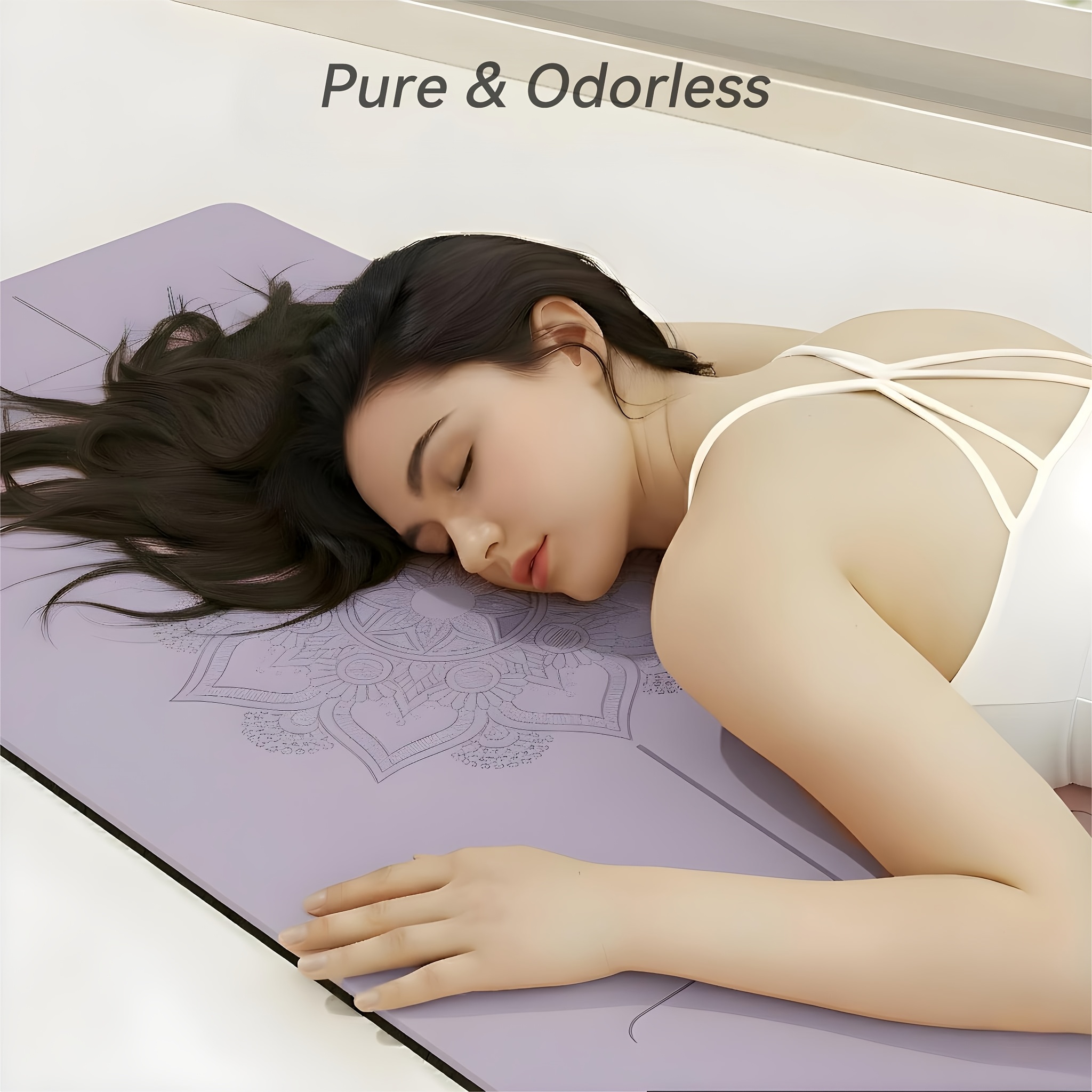 Non-Slip TPE Thick Yoga Mat with Alignment Markers, Large Size 182.88cm Long X 80.01cm Wide X 0.58cm Thick, Tear-Resistant Exercise And Fitness Mat for Yoga, Pilates, And Floor Training.