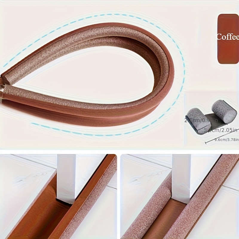 TEMU Adjustable Door Stop Wind Deflector Seal Strip - Flexible Bottom Seal, Suitable For Door Bottoms, Windows, And Shower Glass, Durable And , Ideal