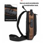oxford fabric sling backpack with usb charging port adjustable strap casual outdoor crossbody bag for hiking and travel