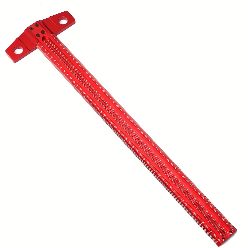 Image of 1pc 300mm-500mm T-ruler Precision Marking Aluminum Woodworking Scribe Marking Gauge -out Hole Scribing Ruler Measuring Tool