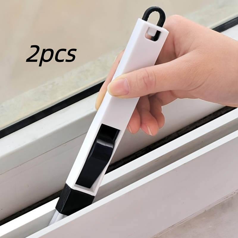 TEMU 2pcs Window Brush Set With Shovel And Crevice Tool - Heavy-duty Plastic Cleaning Brush With Ergonomic Handle, , Removes Dirt From Window Frames,