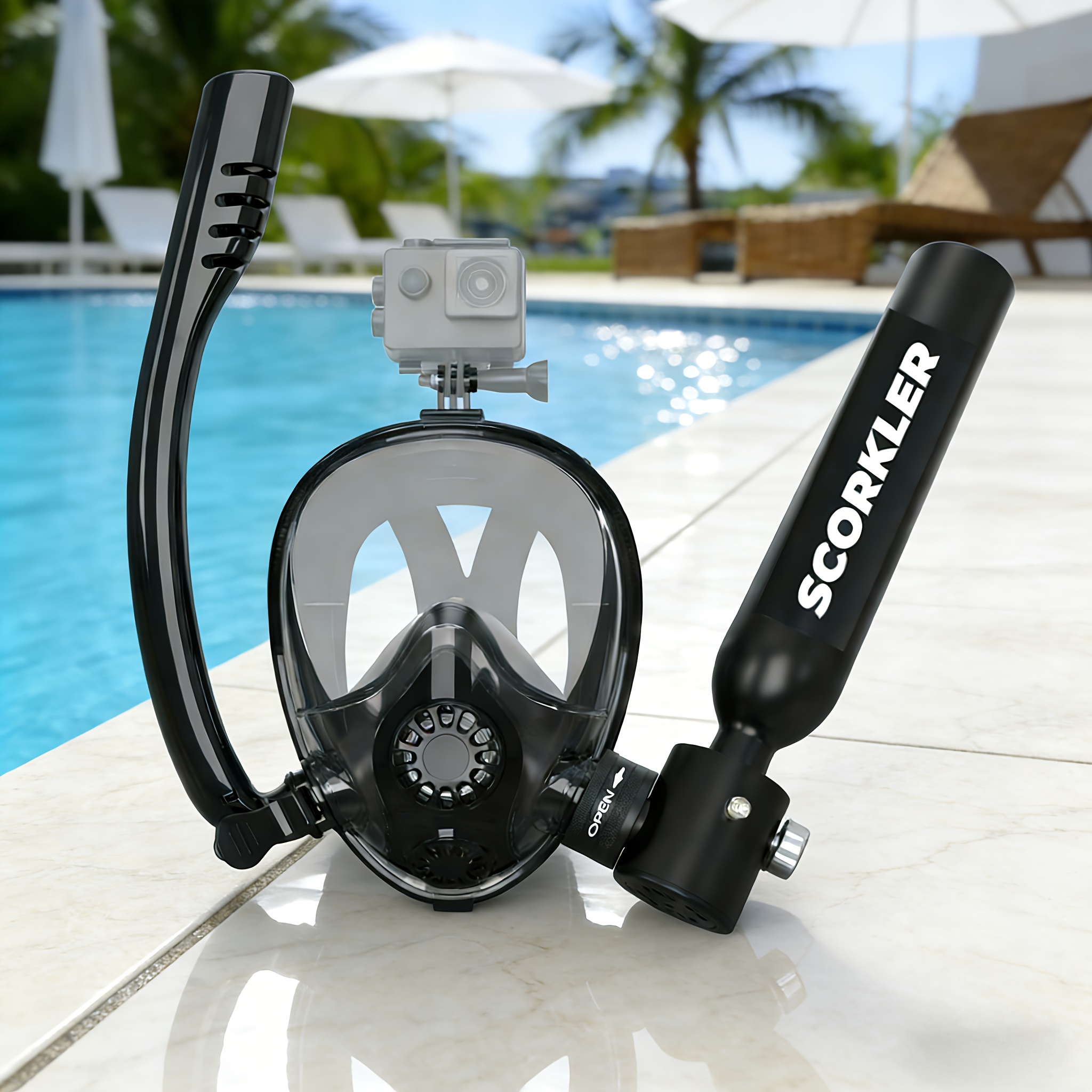 0 5   3 5cu ft aluminum alloy mini diving tank snorkel mask set 5 8   dive   underwater   durable snorkel gear mask   l xl no inflation tool included easter gift