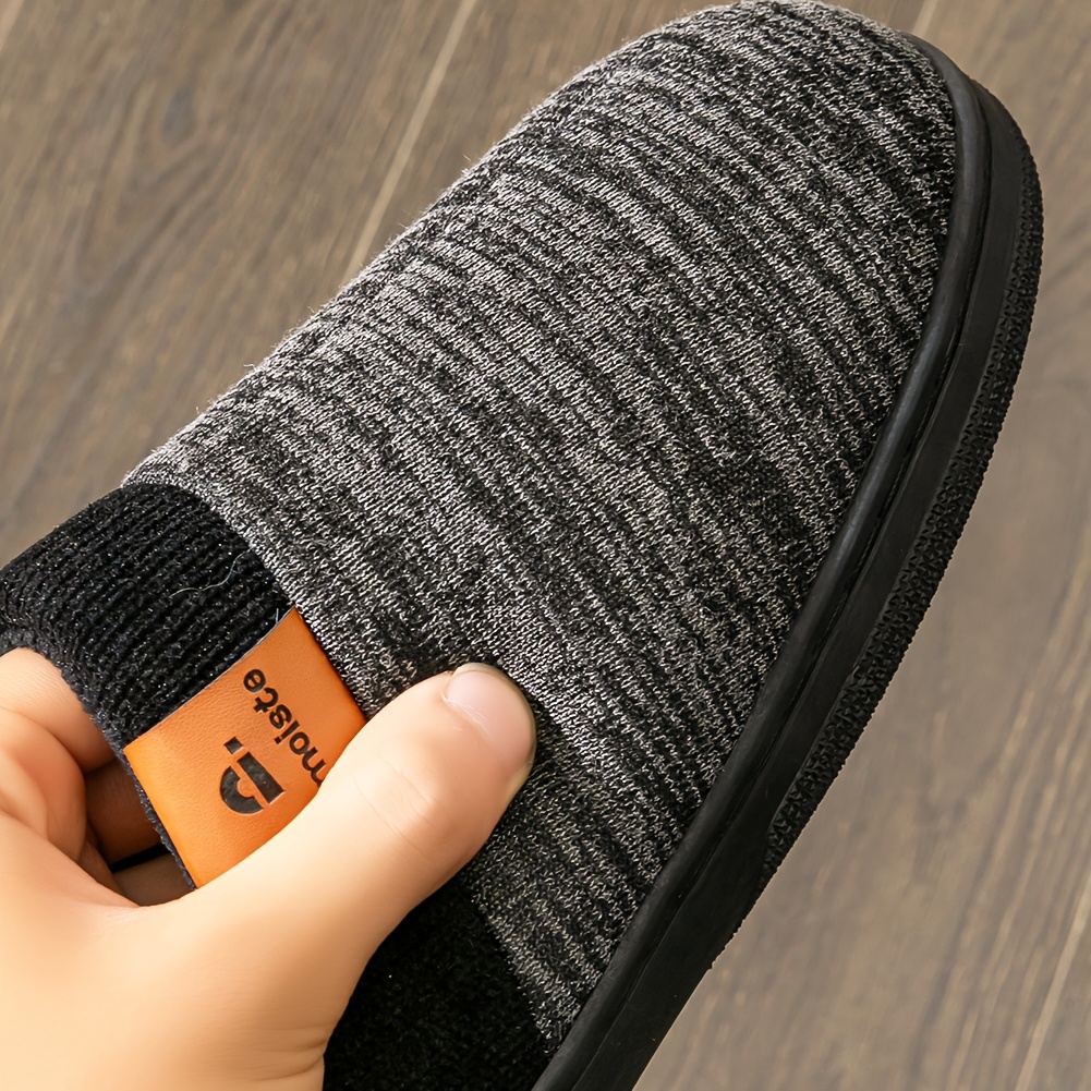 PMOISTE Heren Slip-On Memory Foam Slippers - Warme Winter Binnen/Buiten Huis Schoenen met Ondersteuning & Gevulde Binnenzool, Grote Maat (US 10-14) - Zacht Stoffen Bovenwerk & TPR Zool