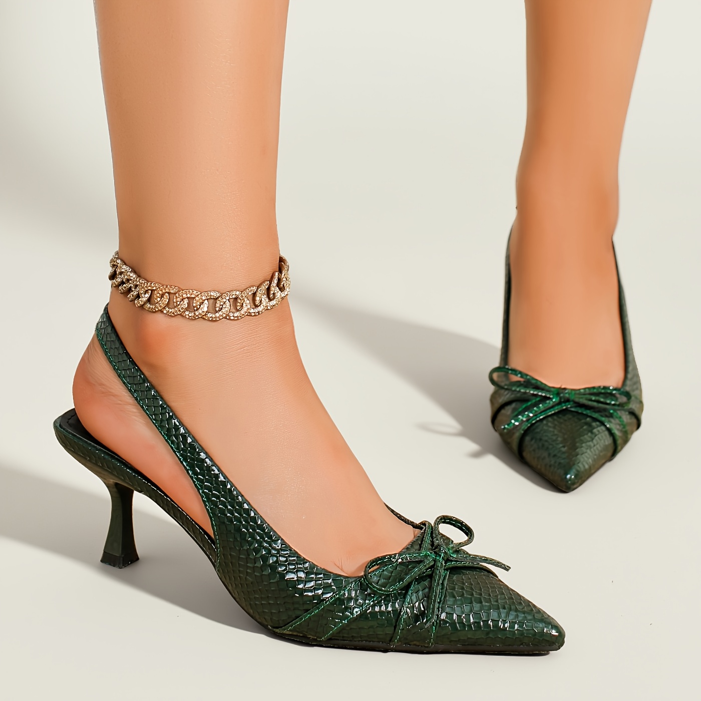 TEMU Sandales à Élégantes pour Femme avec Nœud et Simple Bride de Cheville à Dos Ouvert, Chaussures Haut de Gamme pour Soirée, Mariage et Tenue de