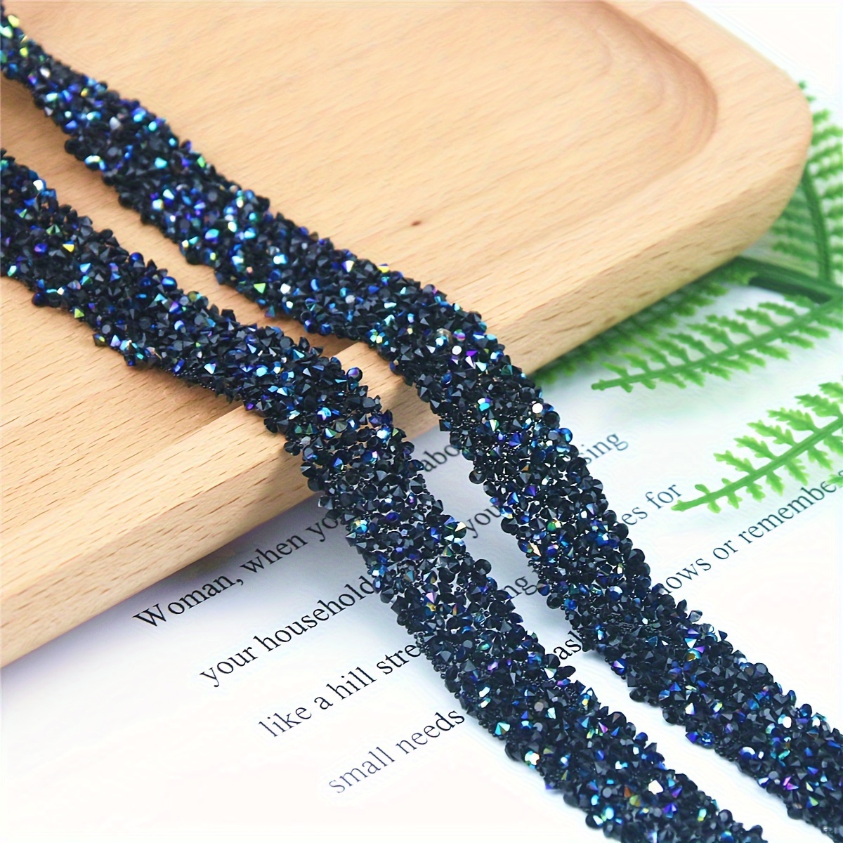 Image of 1 Yard Multicolor Summer Jelly Colors Self-adhesive Resin Drill Strip Decorative Ribbon Clothing Accessory Bag Hat Shoes Rhinestone Craft Parts