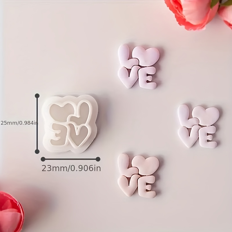 Image of Valentine's Day Series Love Polymer Earring Clay Mold Heart Earring Clay Cutter Jewelry Pendant Cutting Die Embossing Tools