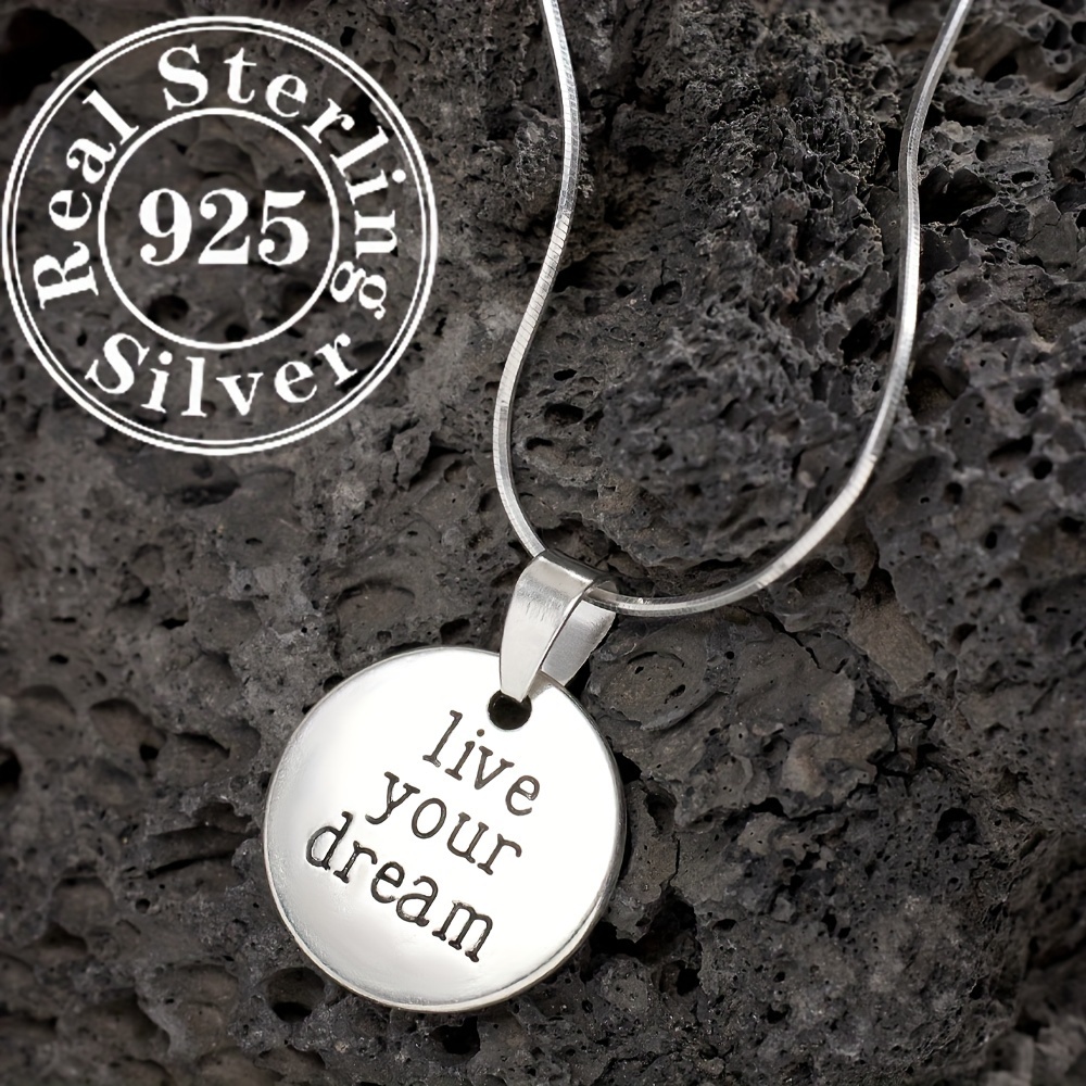 

A Simple Round Pendant With A Letter Lock Chain 925 Silver Snake Bones, A Small Gift For Couples (about 5.7g)