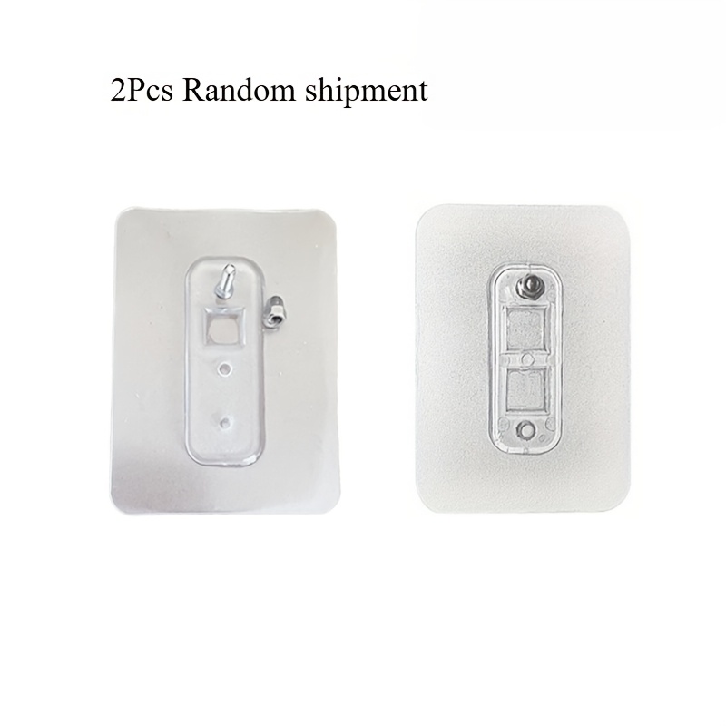 Image of 2pcs Strong Adhesive Screw Stickers For Hanging Pictures, Shelves, And Accessories, Made Of Transparent Plastic, Wall-friendly For Bathrooms And Kitchens, Bathroom Accessories, , Durable ,random Style