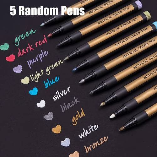 random 5 marker set colored medium tip suitable for plastic colors for art projects rock crafts card making scrapbooking and photo albums holiday crafting making doodle marking etc