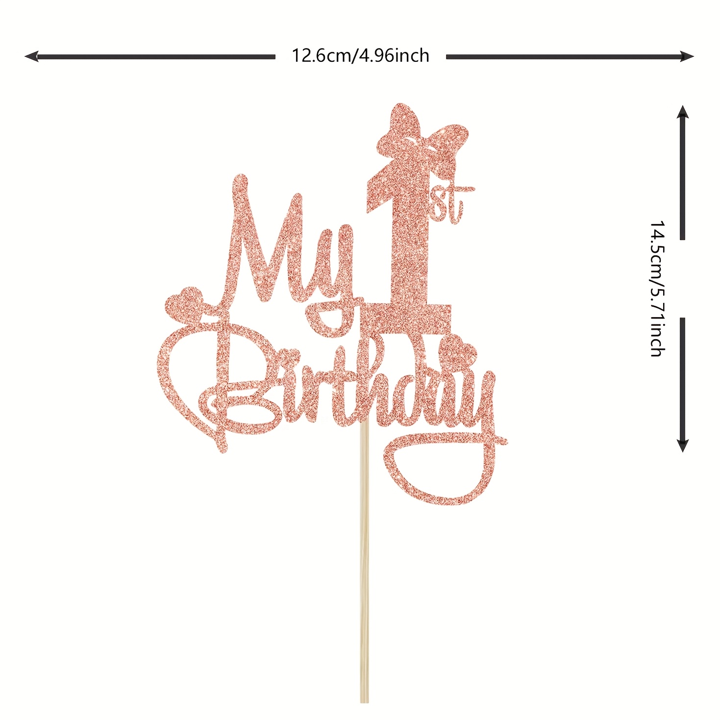 1pc Glitter My 1st Birthday Cake Topper Miss Onederful Happy 1st Birthday Wild 1 Funny Birthday Party Decorations Supplies, Halloween, Christmas