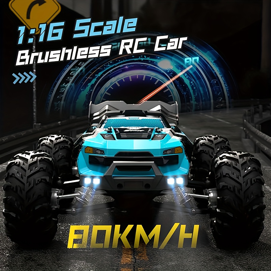 

With 2 Batteries New Sg116 2.4ghz 70km/h Professional Rc Car: Brushless Motor, 1:16 Scale 4wd Alloy Off-road Climbing Vehicle, Led Lights Christmas Gift , Christmas Gift