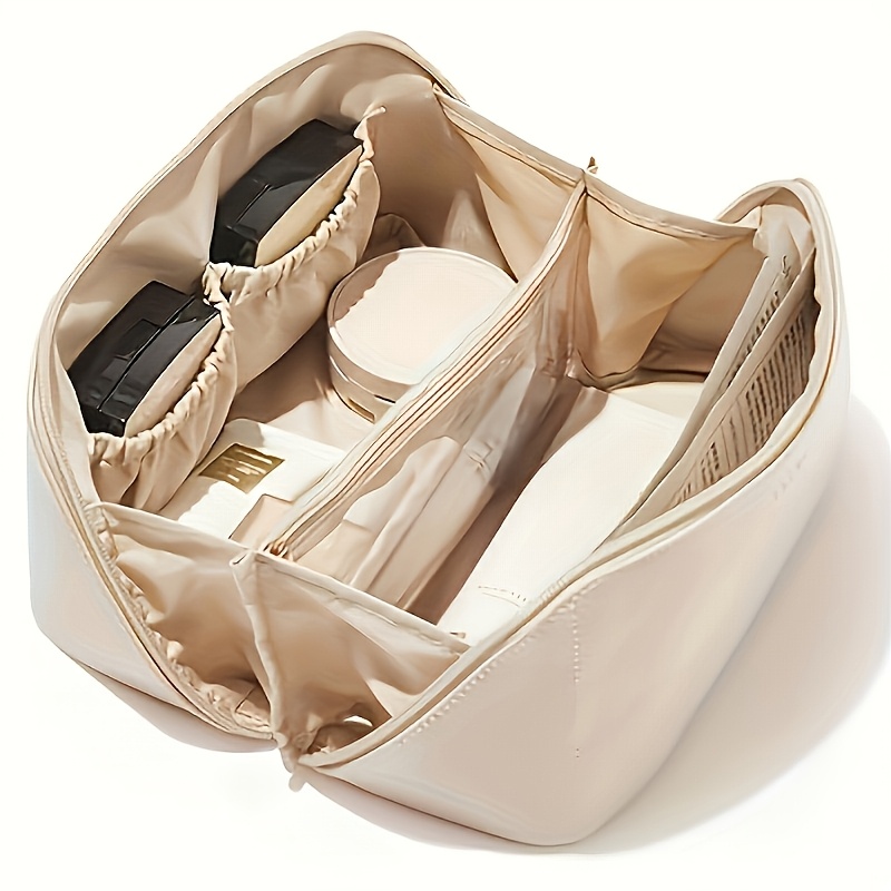 1pc fashionable multifunctional high end travel cosmetic bag large capacity womens makeup bag portable washbag cosmetics storage bag handheld cosmetic bag storage bag wash bag pu pillow case 3