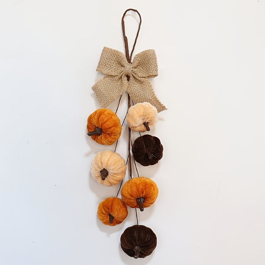 TEMU Artificial Fabric Pumpkin Wall Hanging Decoration, Autumn Barn Harvest Thanksgiving Window And Door Decoration Item, Suitable For Autumn,