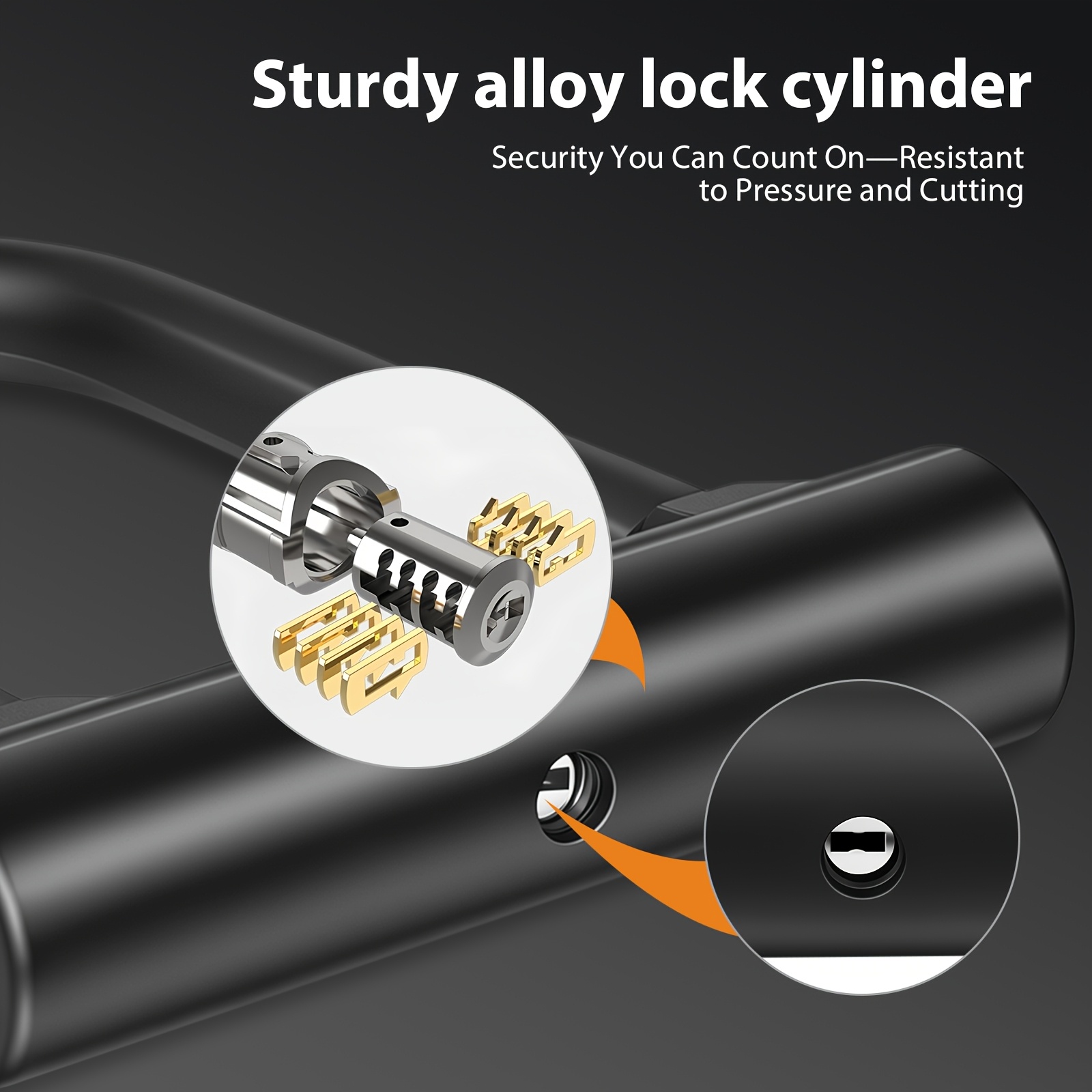 Heavy Duty Bike D Lock with Steel Security Cable & Mounting Bracket