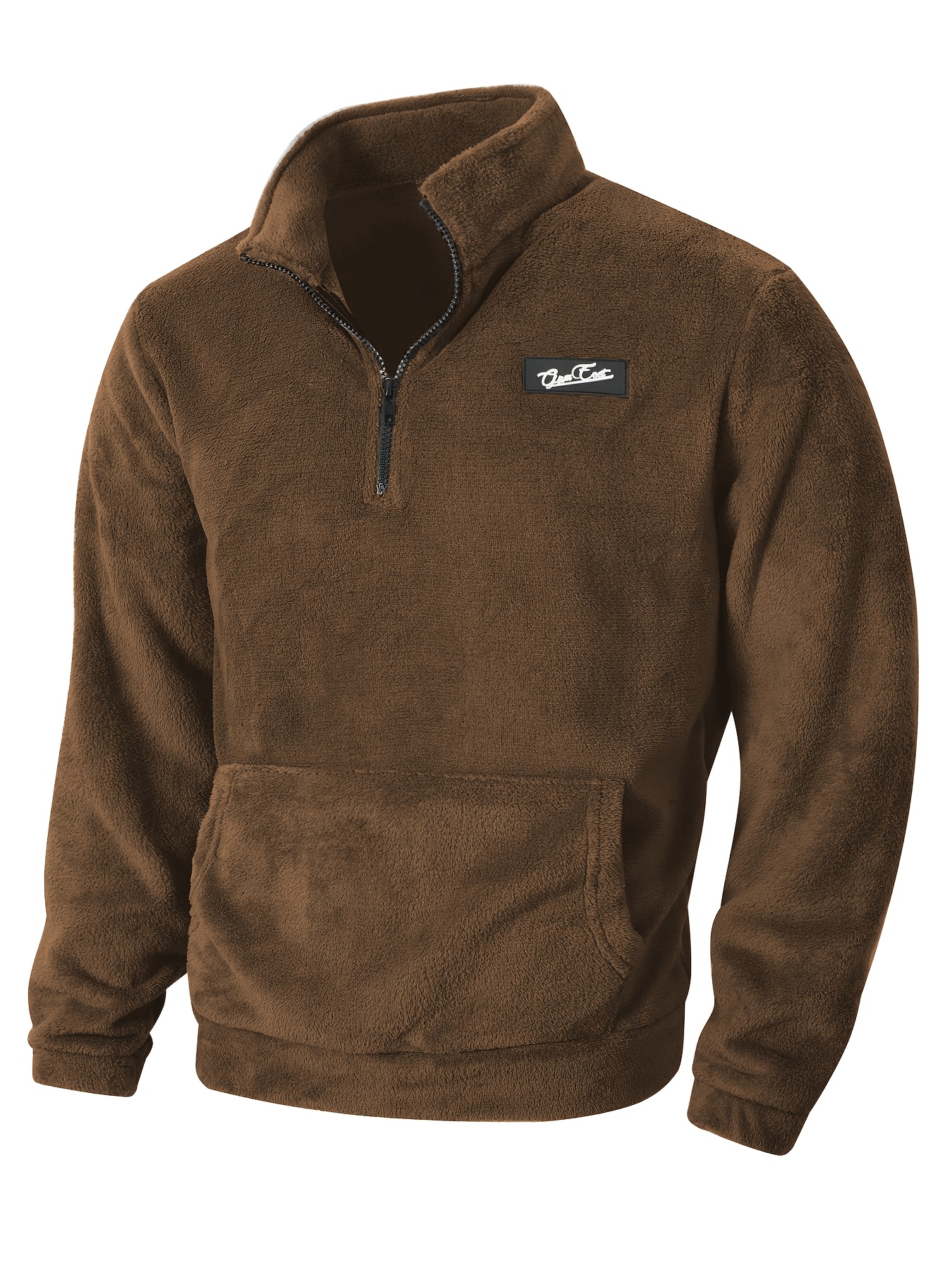 kj-w052 korallenfleece jacke herbst winter übergröße stehkragen halb-reißverschluss herren freizeit plüsch fleece sweatshirt herren freizeit sportbekleidung