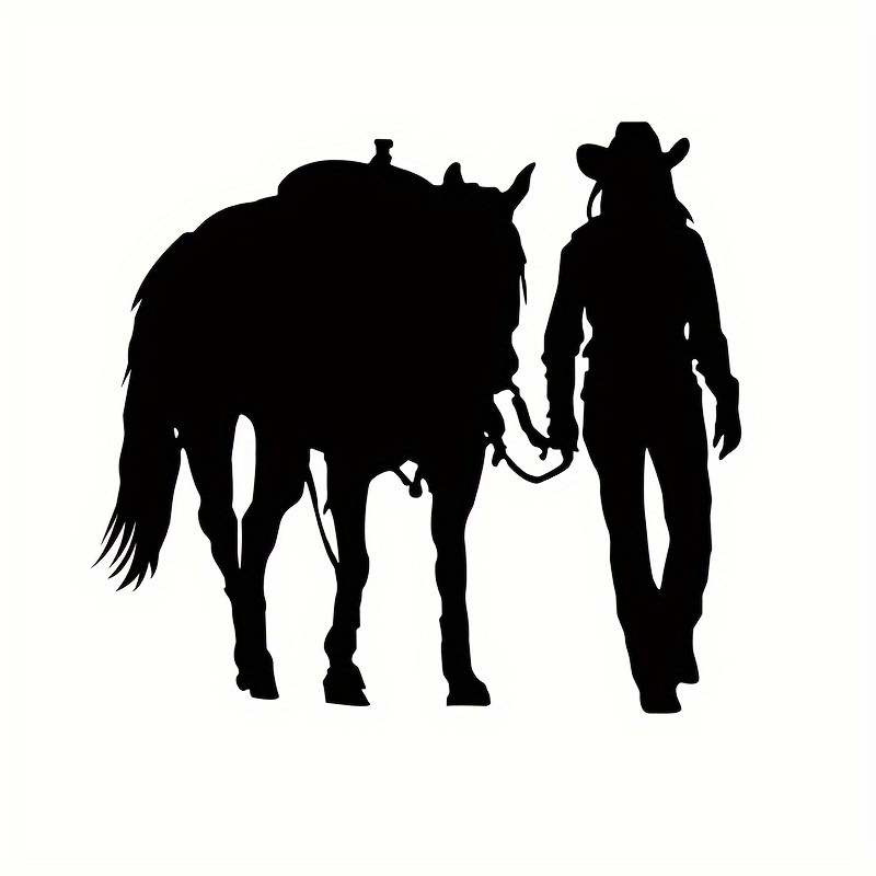 Horse And Cowgirl Car Sticker For Laptop Truck Wall