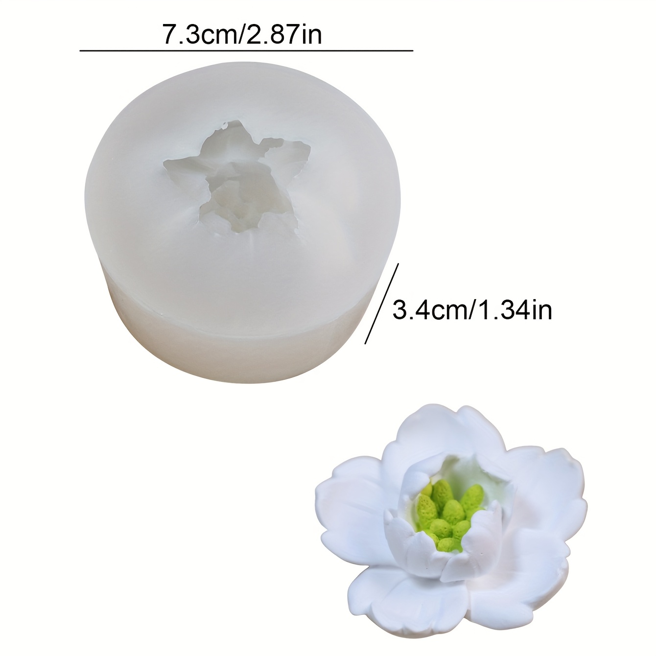 Image of 1pc 3d Cherry Flower Shaped Silicone Candle Mold Aromatherapy Gypsum Soap Epoxy Resin Mould Handmade Expanded Making Plaster Concrete Clay Casting Mold Home Decoration Ornaments