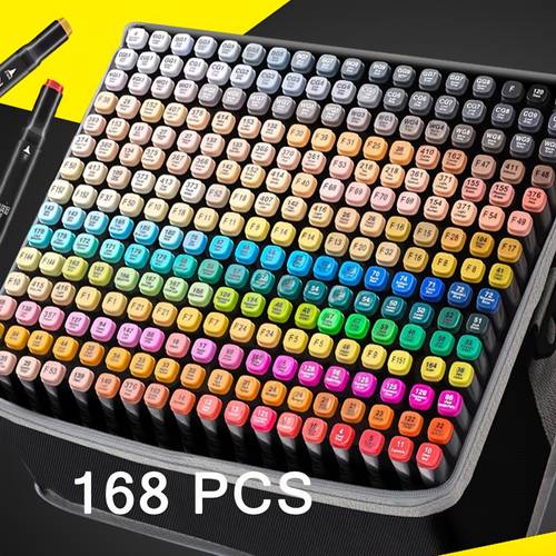 168 color double headed markers brush chisel tip coloring markers vibrant colors for lettering cards drawing sketching painting new year back to school christmas gift easy to carry