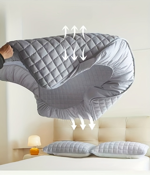 1pc Quilted Mattress Protective Cover - Soft & Waterproof Mattress Protector, Fitted Sheet-Compatible Bedding Cover for Bedroom/Guest Room, 7 Colors Available(Excluding Pillowcase)
