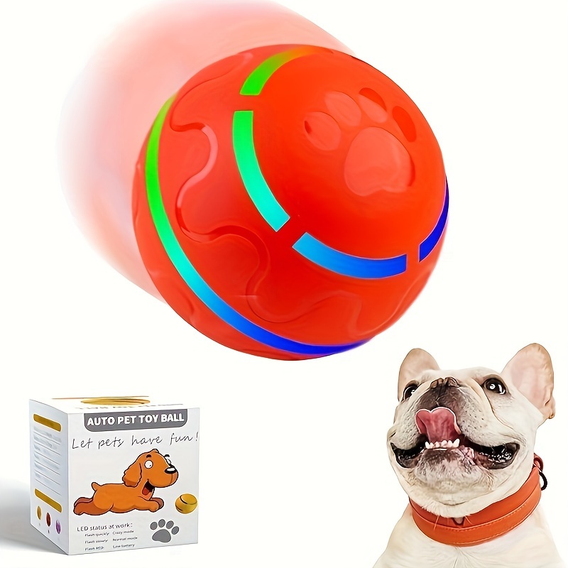 

Smart Interactive Pet Dog Bouncing Ball With Colorful Flashing Lights, Usb Rechargeable, Durable Auto Moving Ball For Medium/large Dogs