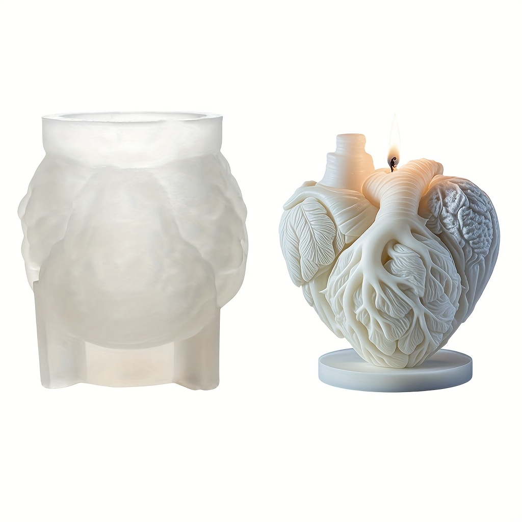Heart Shape Silicone Mold, Candle Mold, Suitable For Making Scented Candles, Plaster, Craft Mold, Suitable For Christmas And Thanksgiving Craft Tools