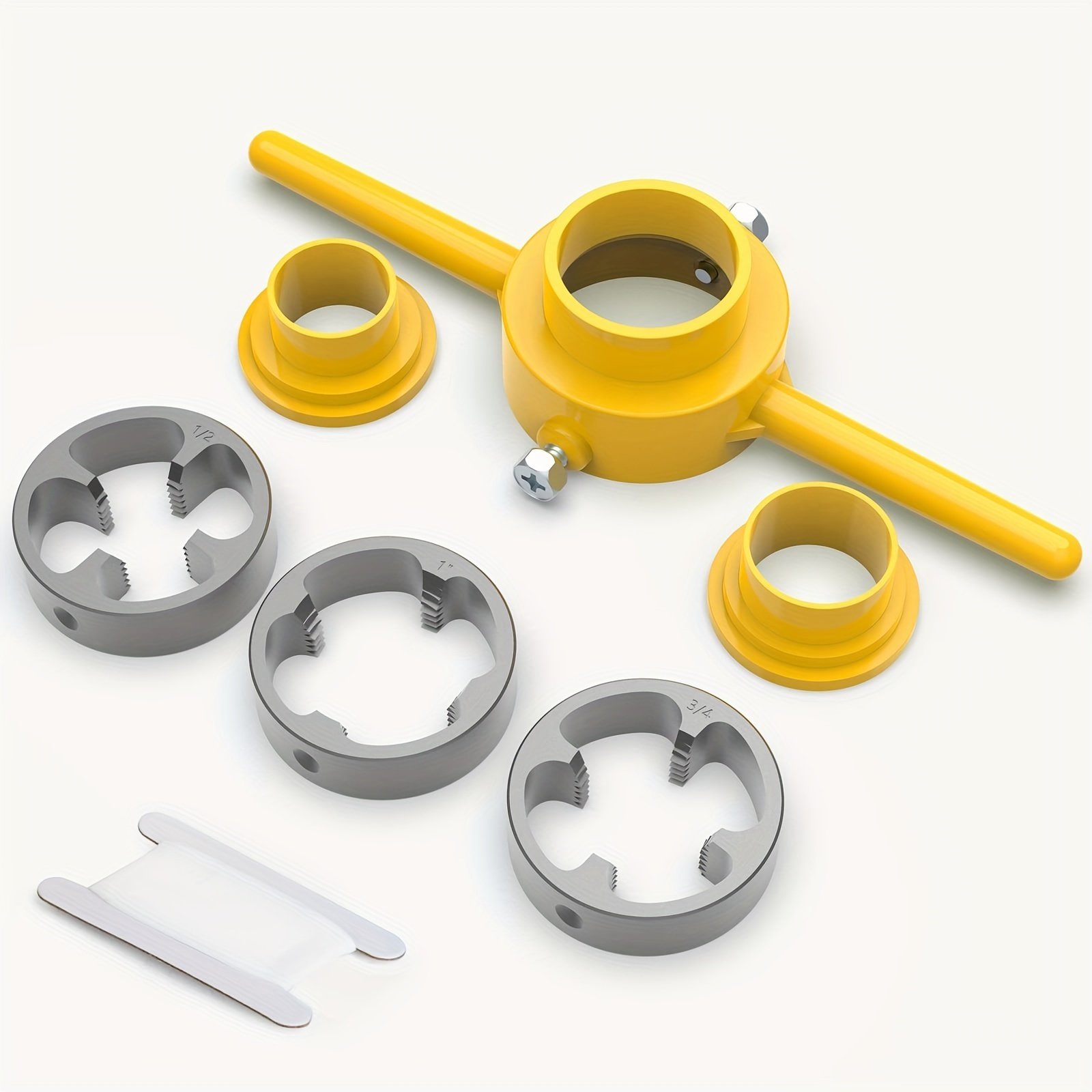 

Premium Pvc Thread Maker Tool Kit - Npt Die Set With 3 Sizes (1/2", 3/4", 1") - Durable Aluminum Alloy, Manual Operation